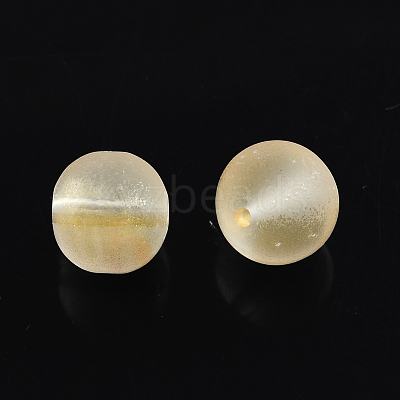 Spray Painted Glass Round Bead Strands DGLA-Q015-6mm-21-1