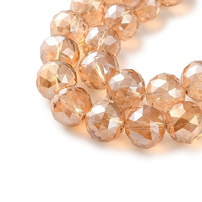 Transparent Electroplate Glass Beads Strands EGLA-N002-34F-F01-1