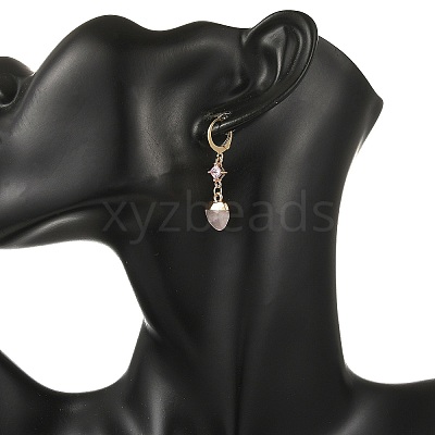 Natural Gemstone Leverback Dangle Earrings EJEW-JE07371-1