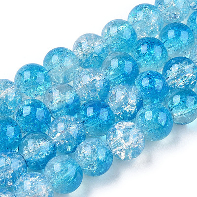 Transparent Crackle Baking Paint Glass Beads Strands DGLA-T003-01C-05-1