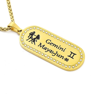 Constellation 304 Stainless Steel Micro Pave Clear Cubic Zirconia Wheat Chain Pendant Necklaces for Women Men LS-NJEW-U007-01E-1