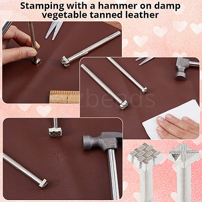 2Pcs 2 Styles DIY Alloy Steel Leathercraft Stamps TOOL-GF0003-53A-1