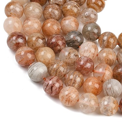 Natural Multilayer Lodolite Quartz Beads Strands G-Z133-A02-10mm-02-1