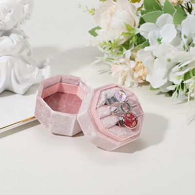 Velvet Cover Plastic Couple Ring Box VBOX-WH20003-001E-1