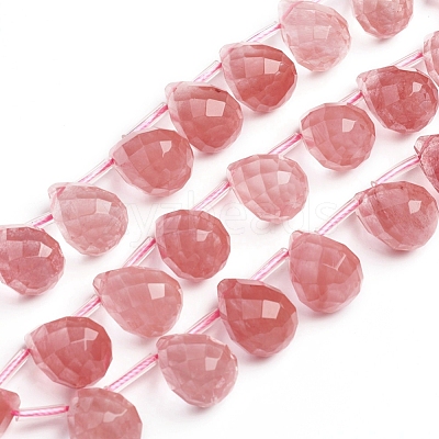 Cherry Quartz Glass Beads Strands G-J360-04-A-1