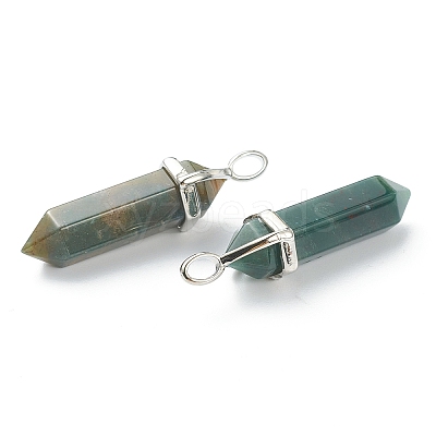 Natural Indian Agate Pointed Pendants G-M378-01P-A39-1