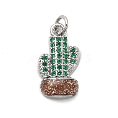 Brass Micro Pave Cubic Zirconia Pendants KK-A278-01A-01P-1