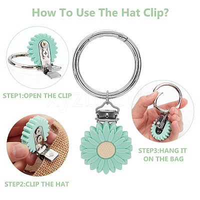 Silicone Hat Clip for Travel HJEW-AB00576-02-1