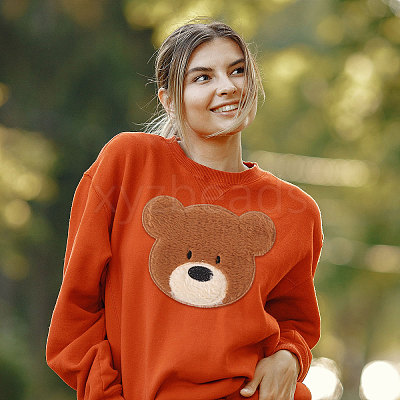 Computerized Embroidery Polyester with Fur Iron on/Sew on Patches DIY-WH0671-397C-1