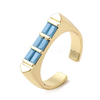 Brass Micro Pave Cubic Zirconia Cuff Open Rings for Women RJEW-L343-02G-01-1