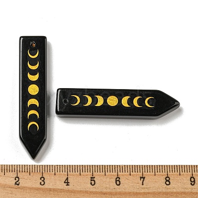 Natural Obsidian Moon Phase Pendants G-C145-01C-1