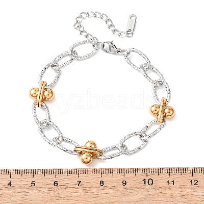 201 Stainless Steel Chain Bracelets BJEW-P378-01A-A-1