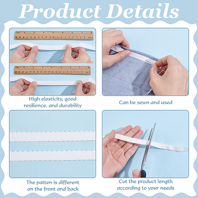 25 Yards Chinlon Wavy Edge Elastic Band EC-BC0001-61B-1