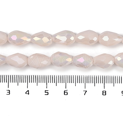 Opaque Solid Color Electroplate Glass Beads Strands EGLA-N013-P4mm-B08-1