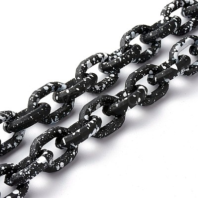 Spray Painted CCB Plastic Cable Chains AJEW-JB01046-01-1