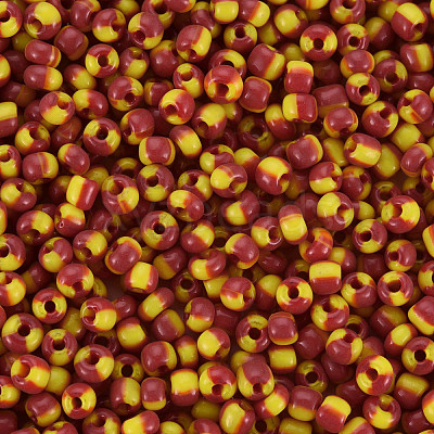 8/0 Two Tone Opaque Glass Seed Beads SEED-T006-01B-A06-1