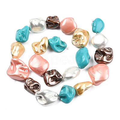 Electroplated Natural Freshwater Shell Beads Strands SHEL-R113-01D-1