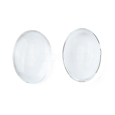 Transparent Oval Glass Cabochons GGLA-R022-18x13-1