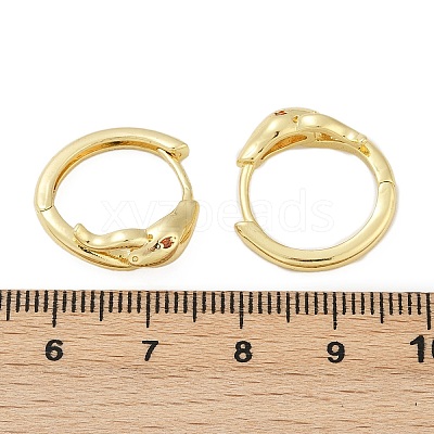 Snake Brass Micro Pave Cubic Zirconia Hoop Earrings EJEW-L299-03G-1
