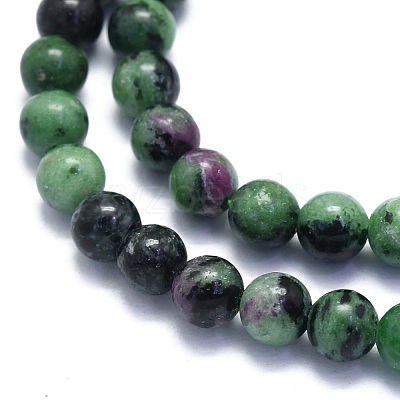 Natural Ruby in Zoisite Beads Strands G-K310-C10-6mm-1