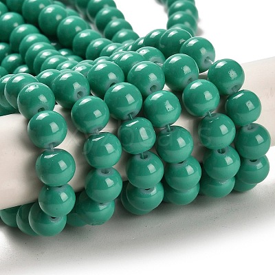 Painted Glass Bead Strands DGLA-S071-8mm-B31-1