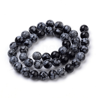 Natural Snowflake Obsidian Beads Strands G-S259-20-6mm-1