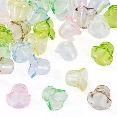 28Pcs 7 Colors Acrylic Bead Caps for Wind Chimes Making TACR-TA0001-70-1