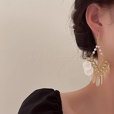 Rhombus Alloy Acrylic Dangle Earrings FS-WGCDEF0-01-1