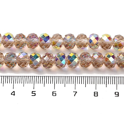 AB Color Plated Transparent Electroplate Beads Strands EGLA-H104-06F-1