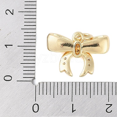 Rack Plating Brass Micro Pave Clear Cubic Zirconia Pendants KK-Z060-06G-02-1