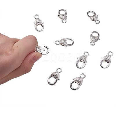 Brass Lobster Claw Clasps KK-PH0003-09S-1