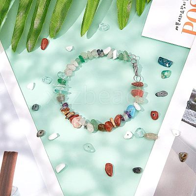 Natural & Synthetic Mixed Gemstone & Glass Chip Beads G-NB0002-07-1