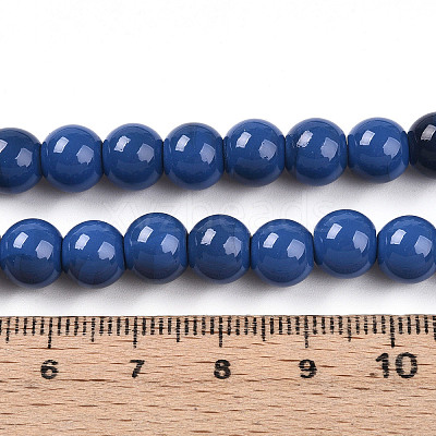 Baking Paint Glass Beads Strands DGLA-N013-8mm-10-1