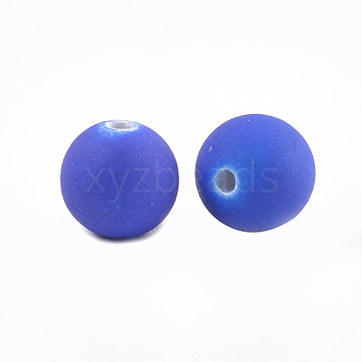 Rubberized Style Acrylic Beads X-MACR-T023-31A-1