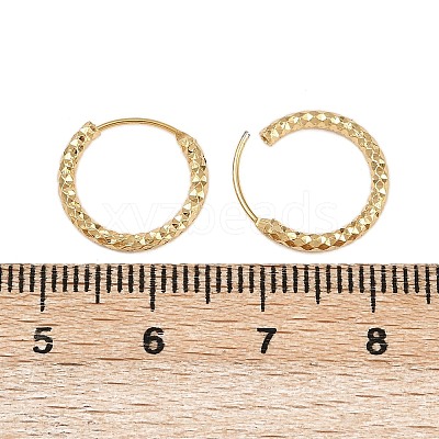 Brass Textured Hoop Earrings LS-EJEW-F378-03B-G-1