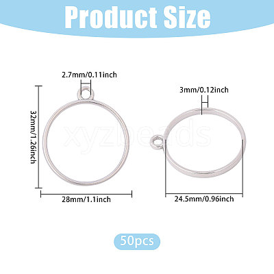 50Pcs Zinc Alloy Open Back Bezel Pendants FIND-CA0011-54P-1
