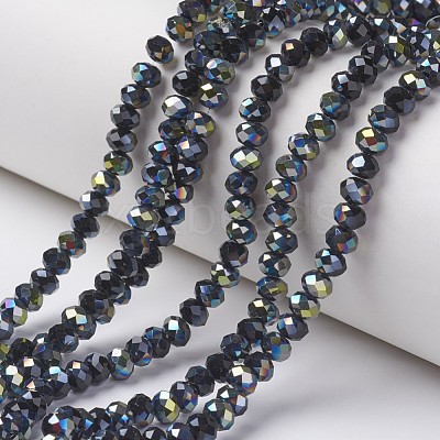Electroplate Opaque Glass Beads Strands X-EGLA-A034-P4mm-S02-1