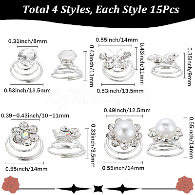 Spiral Hair Pin Coil Iron Hair Accessories OHAR-SP0001-12B-1
