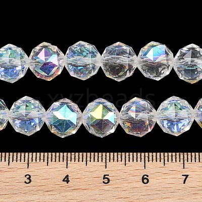 Transparent Electroplate Glass Beads Strands X-EGLA-N002-34C-B02-1