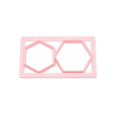Hexagon Plastic Baking Cake Cutting Dies Mold DIY-WH0001-75-1