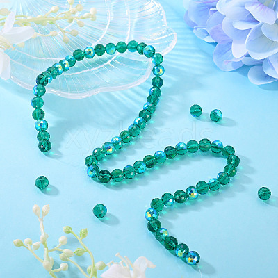 1 Strand Electroplate Transparent Glass Beads Strands EGLA-TADJ0001-15E-1