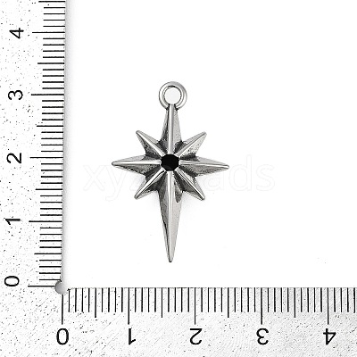 316 Surgical Stainless Steel Micro Pave Cubic Zirconia Pendants X-STAS-G349-01AS-01-1