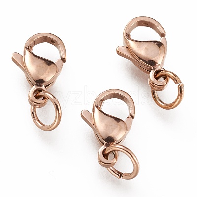 Ion Plating(IP) 304 Stainless Steel Lobster Claw Clasps STAS-G240-01C-RG-1