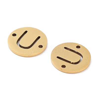 PVD Vacuum Plating 201 Stainless Steel Hollow Flat Round Links FIND-R149-03U-G-1