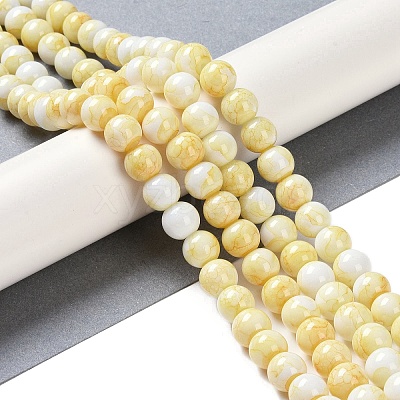 Baking Paint Glass Bead Strands GLAA-H031-01B-03-1