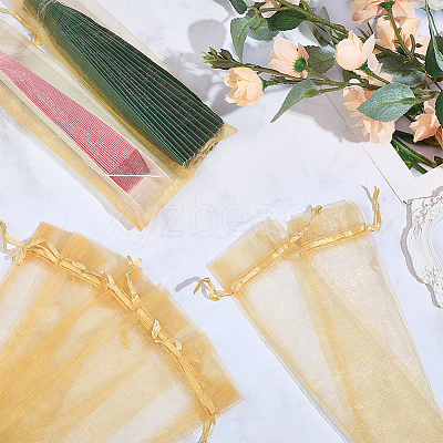 100Pcs Organza Drawstring Bags for Chinese Fan OP-GF0001-02B-1