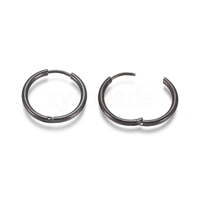304 Stainless Steel Huggie Hoop Earrings EJEW-F111A-20mm-B-1