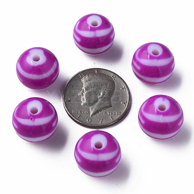 Opaque Striped Acrylic Beads MACR-S373-27B-02-1