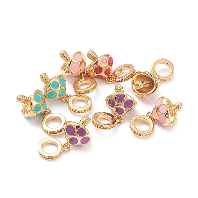 Brass Enamel European Dangle Charms MPDL-P005-23G-1