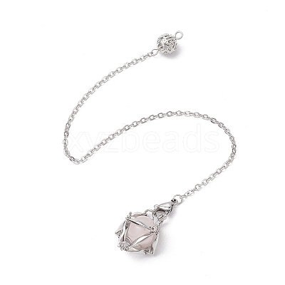 Non-Tarnish Stainless Steel Braided Chain Macrame Pouch Empty Stone Holder Dowsing Pendulums PALLOY-JF02738-1